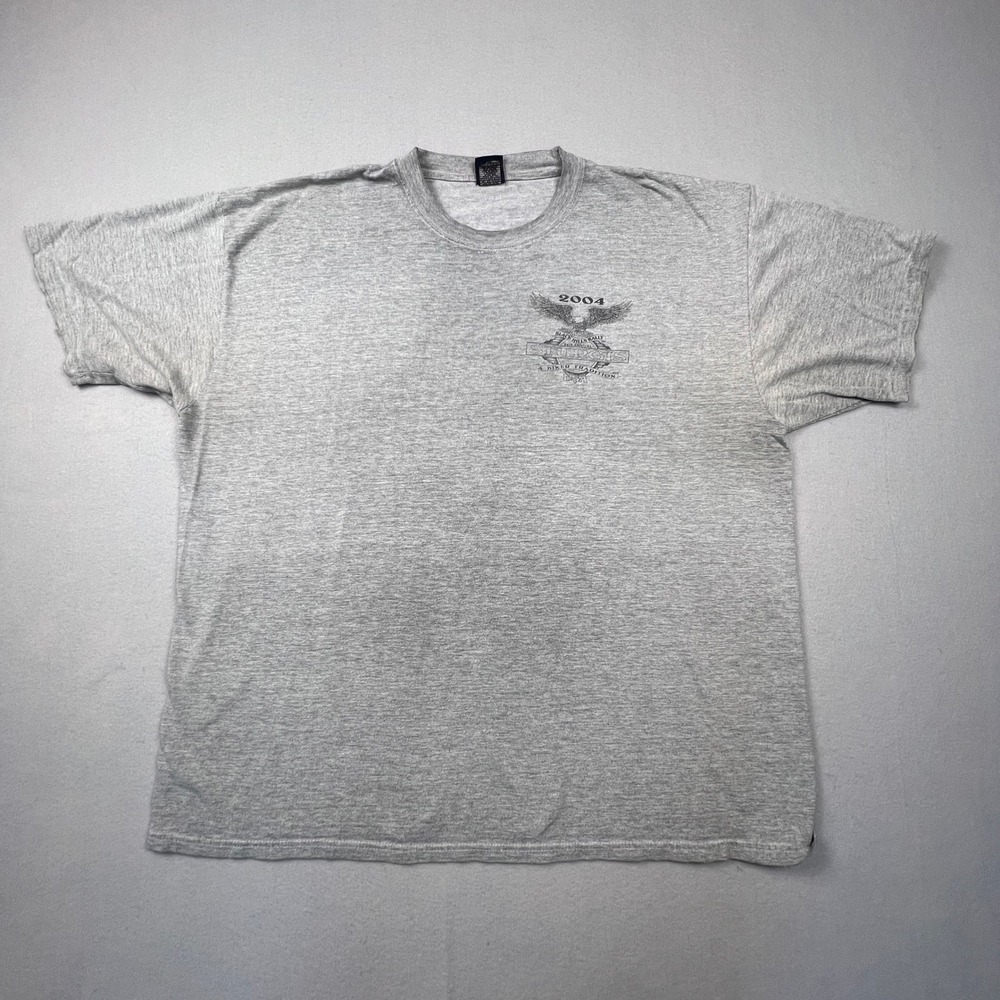 Sturgis 2004 T-Shirt Mens 2XL Gray Biker Tee VTG Eagle Choice Apparel Motorcycle